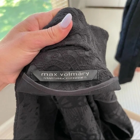 Max Volmary Black Textured Women's Trench Coat - Picture 4 of 9